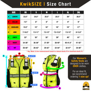 KwikSafety | Roadboss Economy Safety Vest for Women | Size Chart