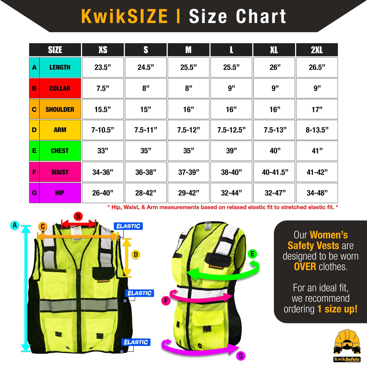 KwikSafety ROADBOSS ECONOMY Safety Vest for Women (SNUG-FIT) Class 2 A