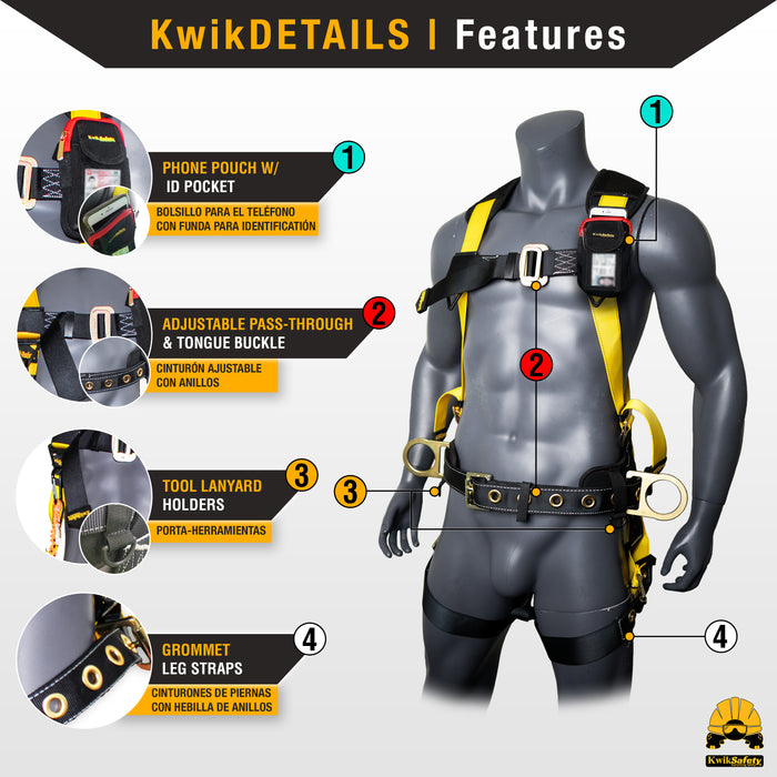 KwikSafety 33' MAMBA CABLE Self Retracting Lifeline ANSI Class B SRL - Model No.: KS7925
