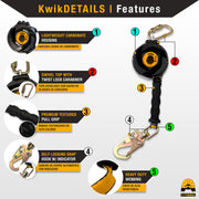 KwikSafety 20' MAMBA WEB Carbonate Housing Self Retracting Lifeline SRL - Model No.:KS7923 - KwikSafety
