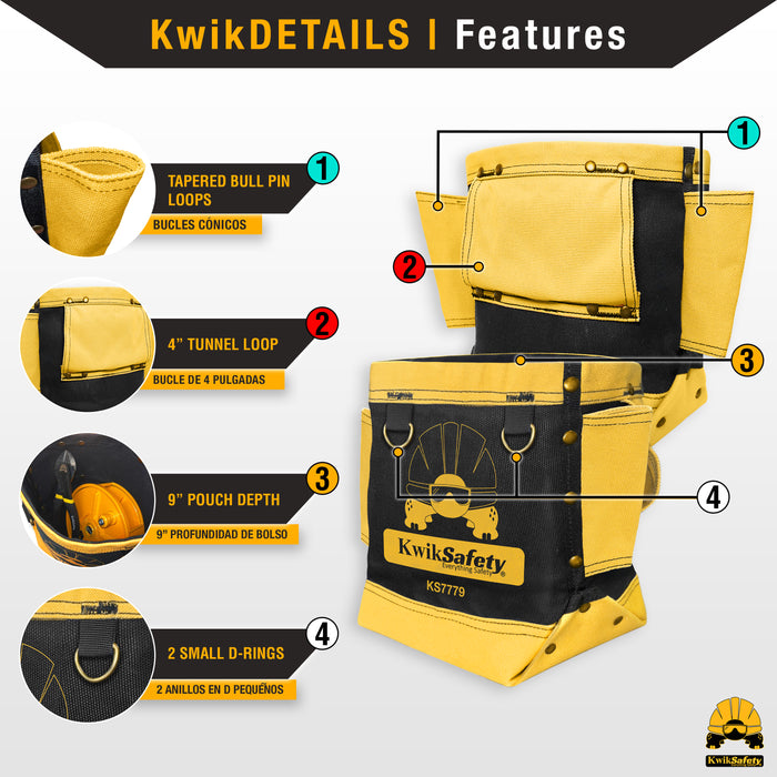 KwikSafety RedIRON Bolt Bag HEAVY-Duty Canvas Double Reinforced Stitching Ironworker Bag - Model No.: KS7779