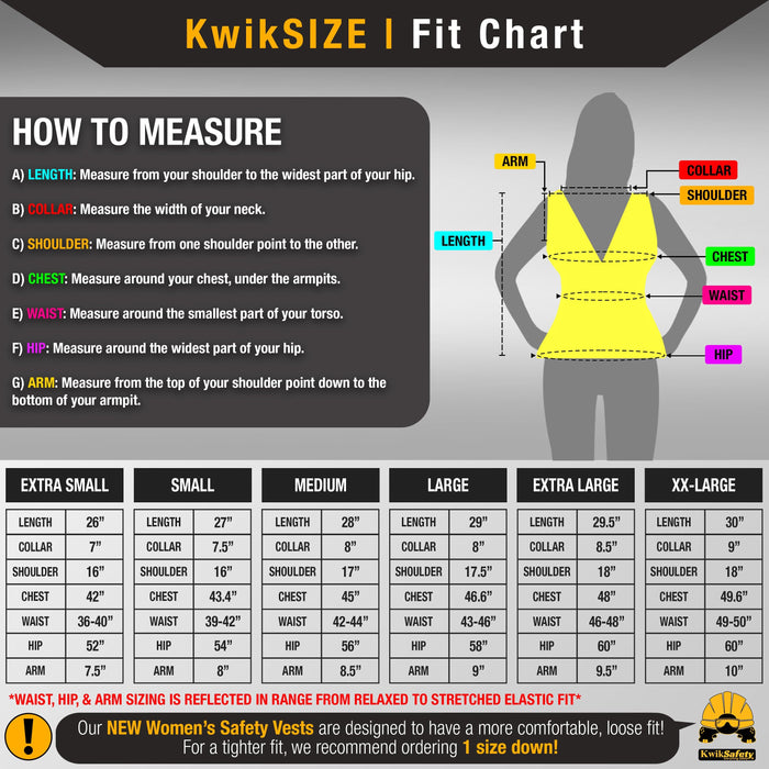 KwikSafety GODMOTHER Safety Vest for Women (NEW SIZING) Class 2 ANSI Tested OSHA Compliant Reflective Work Gear PPE - Model No.: KS3336 - KwikSafety
