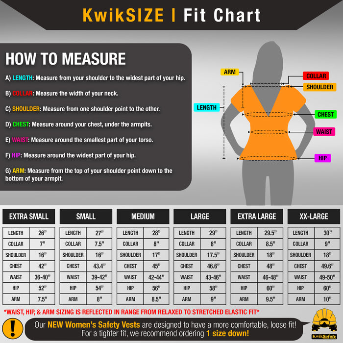 KwikSafety GODMOTHER Safety Vest for Women (RELAXED FIT) Class 3 ANSI Tested OSHA Compliant Reflective Work Gear PPE - Model No.: KS3336C3