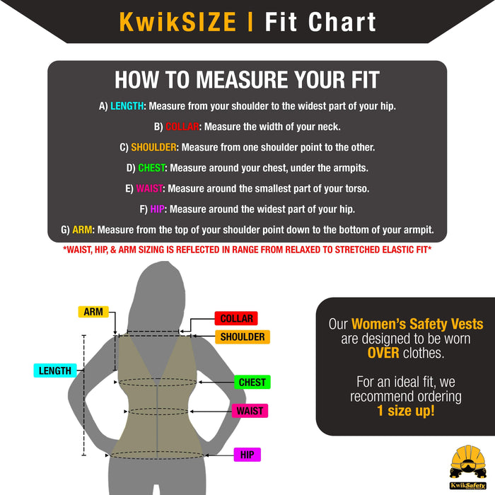 KwikSafety ROADBOSS PREMIUM Safety Vest for Women (SNUG-FIT) Limited Edition Truck Tread Design | Class 2 ANSI Tested OSHA Hi Vis Reflective PPE - Model No.: KS3334 - KwikSafety