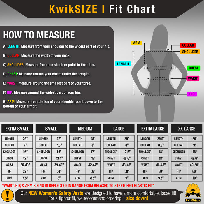 KwikSafety BLACK WIDOW Safety Vest for Women (NEW SIZING) 9 Pockets Premium ANSI Class Unrated Slim Fitted Work Gear - Model No.: KS3319BW - KwikSafety