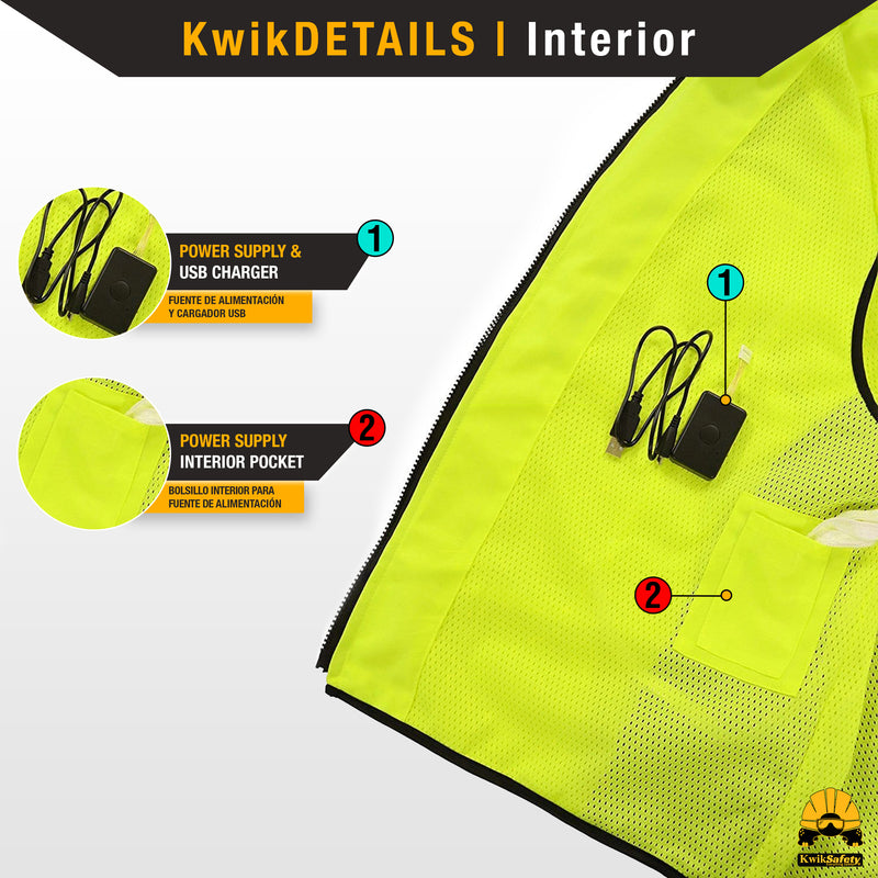 KwikSafety MOTO Safety Vest (LED LIGHT STRIPS) Recreational Motorcycle & Cycling Vest - Model No.: KS3320 - KwikSafety