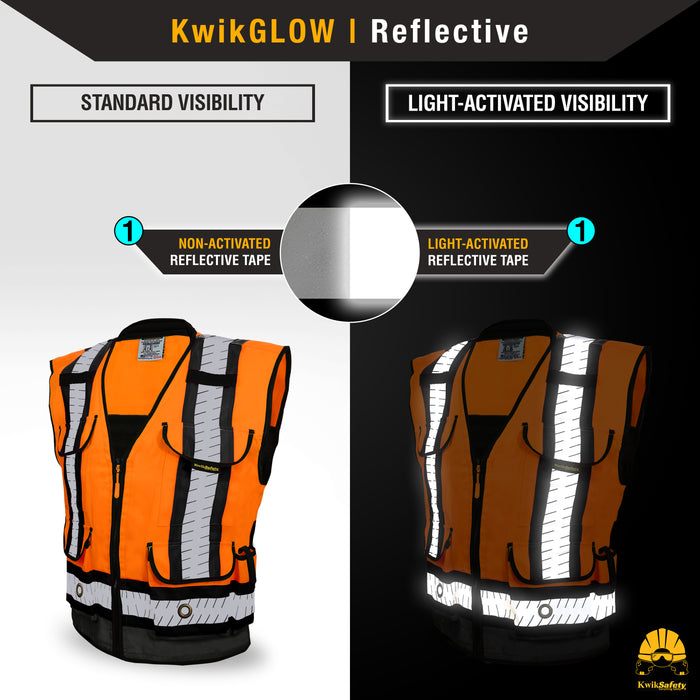 KwikSafety GODFATHER SPECIALIST Safety Vest [CUSHION COLLAR + 10 DELUXE POCKETS] Class 2 ANSI OSHA High Visibility Reflective Mesh - Model No.: KS3310SP