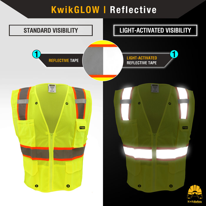 KwikSafety OFFICIAL Safety Vest (Color Trim) Class 2 ANSI OSHA - Model No.: KS3312OS - KwikSafety