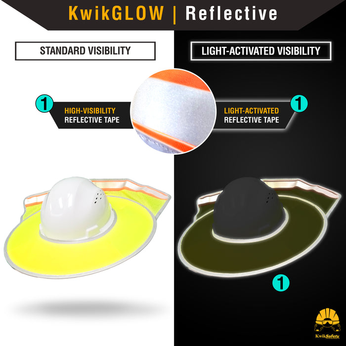 KwikSafety LORD VADER Hard Hat Sun Shade (COOLING MESH) ANSI OSHA Reflective FULL BRIM Foldable Neck Protection - Model No.: KS1502