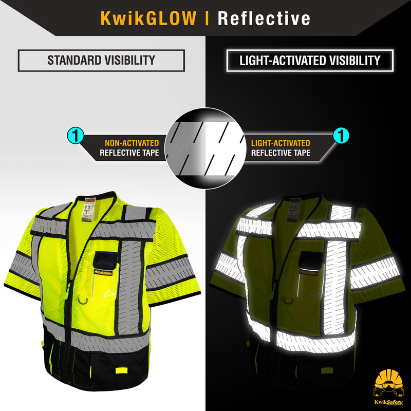 KwikSafety SPECIALIST Safety Vest (Multi-Use Pockets) Class 3 ANSI Tested OSHA Compliant Hi Vis Reflective PPE Surveyor  - Model No.: KS3304C3 - KwikSafety