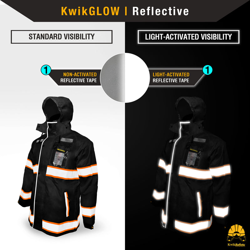 KwikSafety | Torrent Hi Vis Rain Jacket | Reflectivity