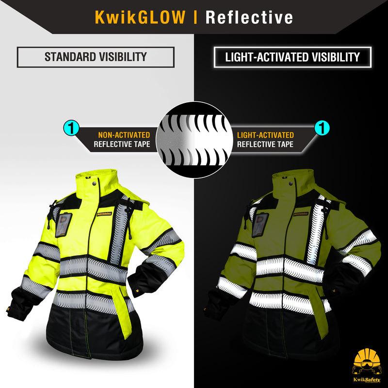 KwikSafety | Bombtress Hi Vis Bomber Jacket for Women | Reflectivity
