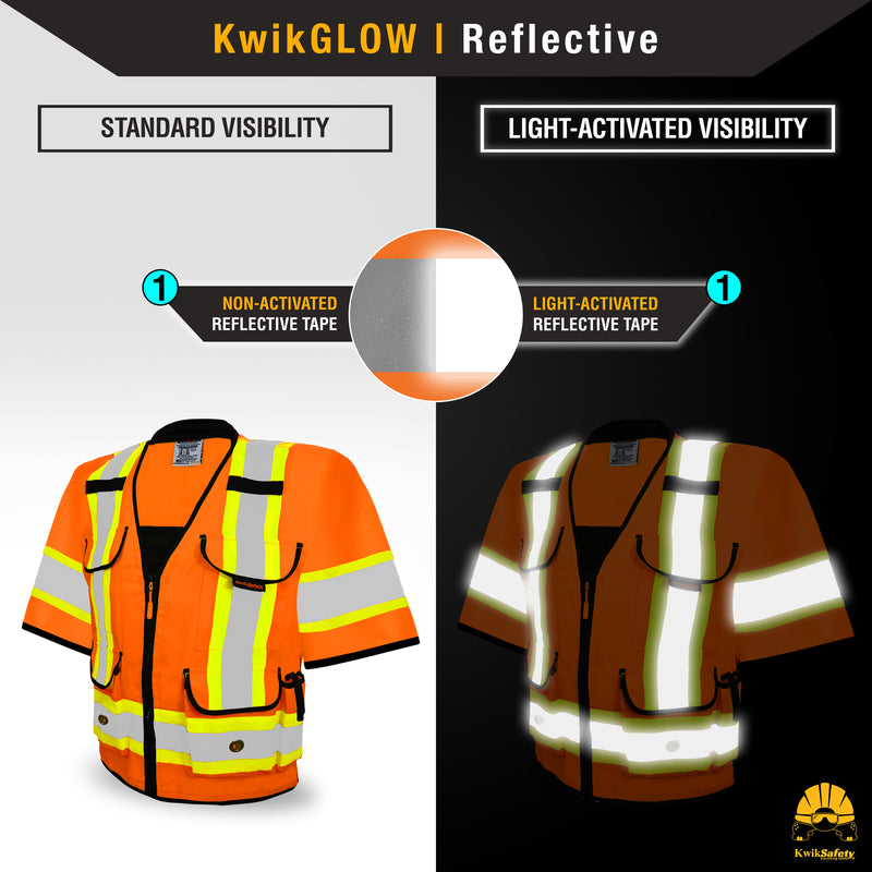 KwikSafety GODFATHER Safety Vest (Cushioned Collar) Class 3 ANSI Tested OSHA Compliant Hi Vis Reflective PPE Surveyor - Model No.: KS3310C3 - KwikSafety