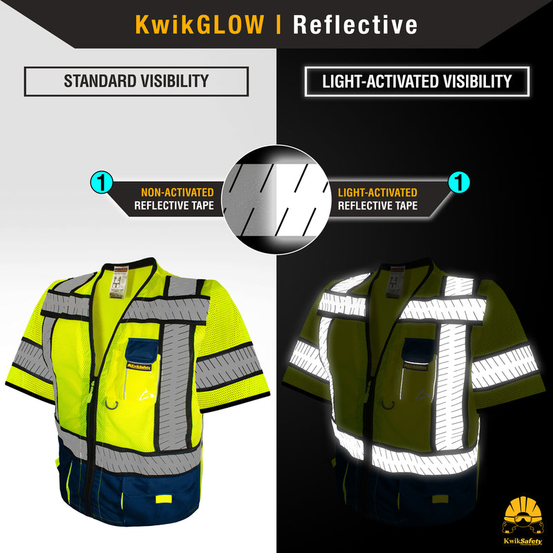 KwikSafety SHERIFF Safety Vest (Multi-Use Pockets) Class 3 ANSI Tested OSHA Compliant Hi Vis Reflective PPE Surveyor - Model No.: KS3305C3 - KwikSafety