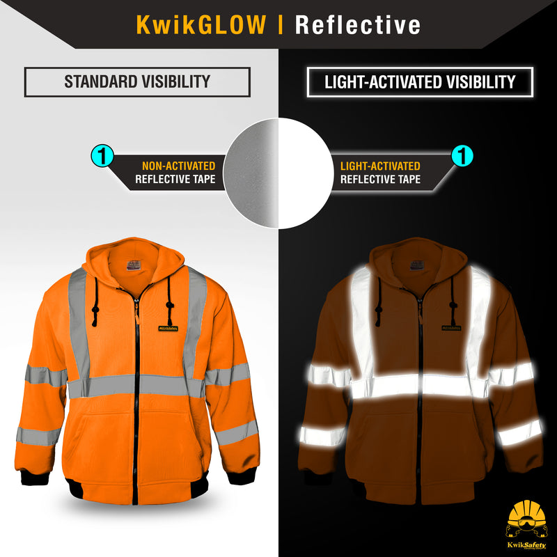 KwikSafety | Patrol Hi Vis Fleece Hoodie | Reflectivity