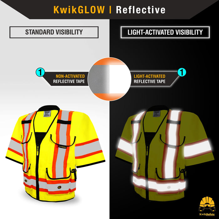 KwikSafety GODFATHER Safety Vest (Cushioned Collar) Class 3 ANSI Tested OSHA Compliant Hi Vis Reflective PPE Surveyor - Model No.: KS3310C3 - KwikSafety