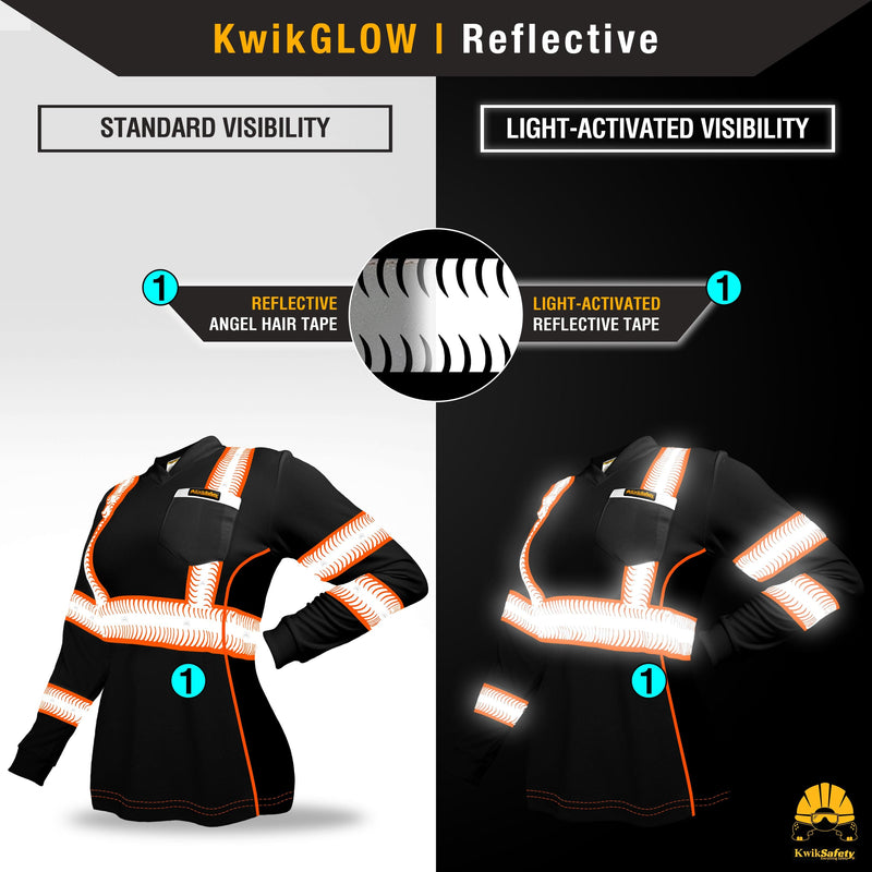 KwikSafety | Vixen Long Sleeve Safety Shirt | Reflectivity