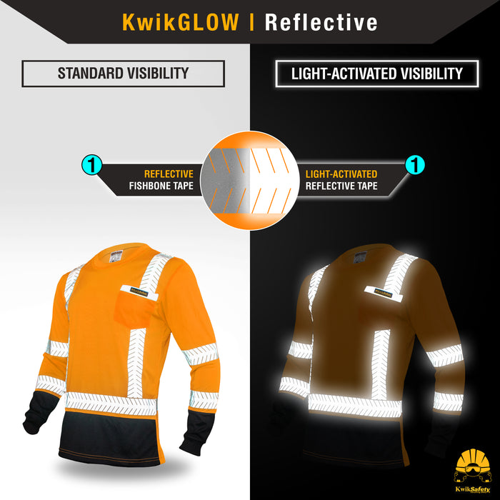 KwikSafety MECHANIC Safety Shirt (BLACK TRIM) Class 3 Long Sleeve ANSI Tested OSHA Compliant Hi Vis Reflective PPE - Model No.: KS4409