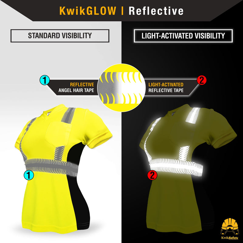 KwikSafety | Vixen Short Sleeve Safety Shirt | Reflectivity