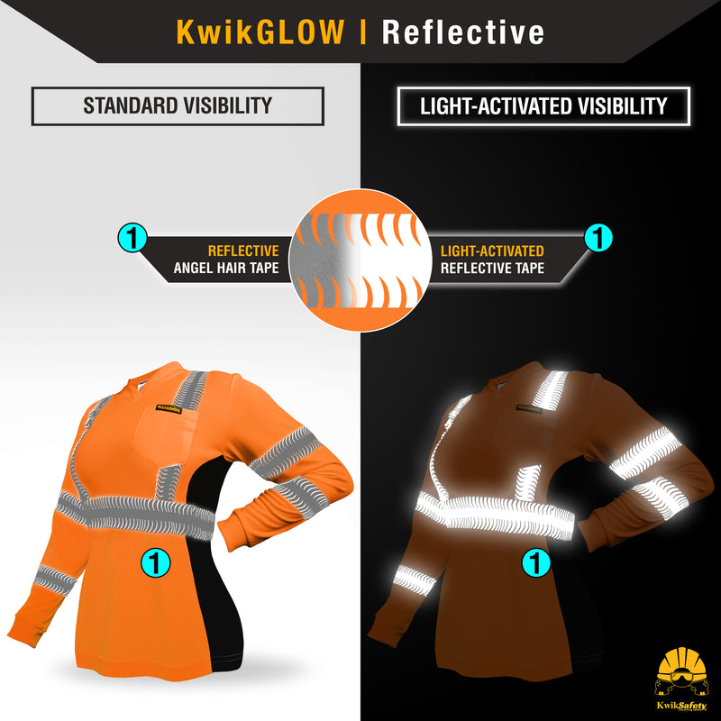 KwikSafety | Vixen Long Sleeve Safety Shirt | Reflectivity