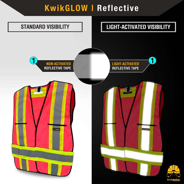 KwikSafety Hi Vis Reflective Breakaway Pink Safety Vest - Model No.: KS3326 - KwikSafety