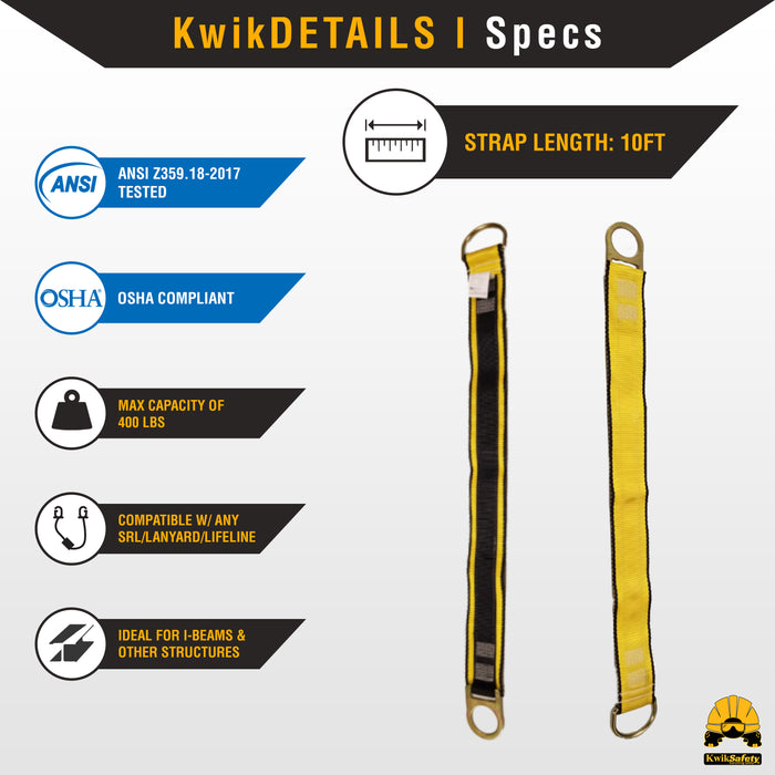 KwikSafety GIBBON GRIP Fall Protection Anchor Choker ANSI Cross Arm Strap - Model No.: KS7801