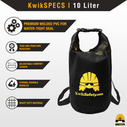 KwikSafety DRY BAG (5L, 10L, 20L) PVC & Fabric, Waterproof, Lightweight, Roll-Top Closure - Model No.: KS1111 - KwikSafety