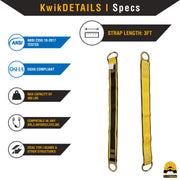 KwikSafety GIBBON GRIP Fall Protection Anchor Choker ANSI Cross Arm Strap - Model No.: KS7801 - KwikSafety
