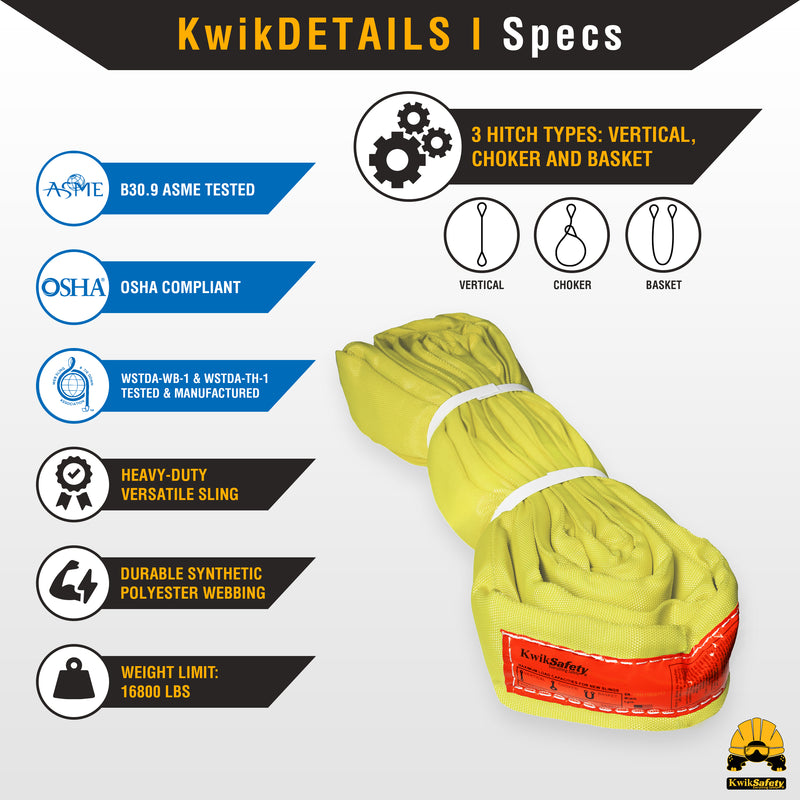 KwikSafety ANACONDA High Tensile Endless Polyester Lifting Round Sling | Red - Model No.: KS8811R - KwikSafety