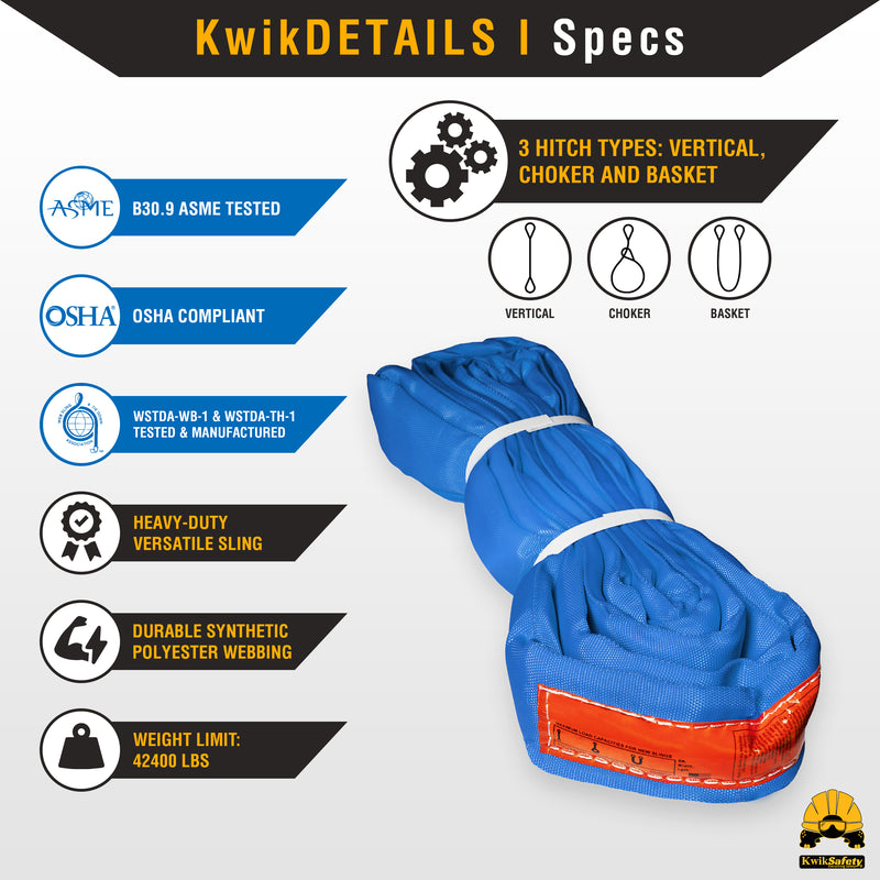 KwikSafety ANACONDA High Tensile Endless Polyester Lifting Round Sling | Red - Model No.: KS8811R - KwikSafety