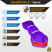 KwikSafety ANACONDA High Tensile Endless Polyester Lifting Round Sling | Red - Model No.: KS8811R - KwikSafety