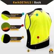 KwikSafety MOTO Safety Vest (LED LIGHT STRIPS) Recreational Motorcycle & Cycling Vest - Model No.: KS3320 - KwikSafety