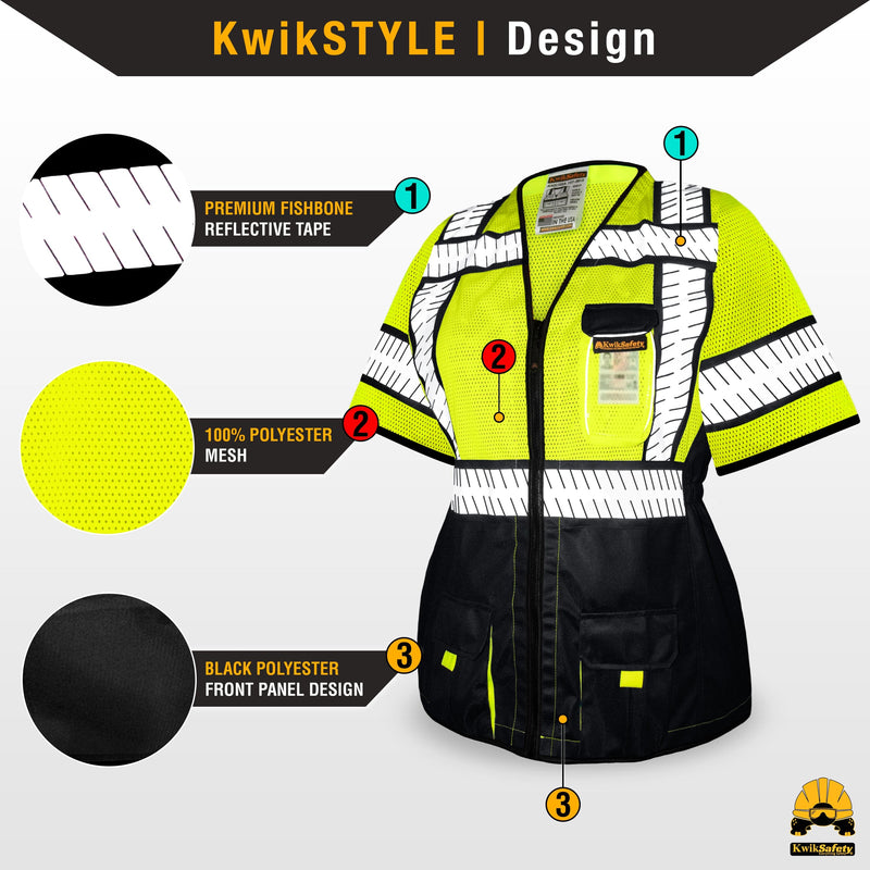 KwikSafety | Specialist Class 3 Safety Vest for Women | Design