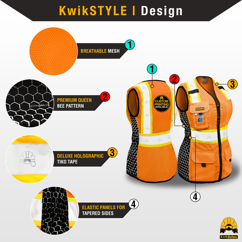 KwikSafety | Queen Bee Safety Vest for Women | Design