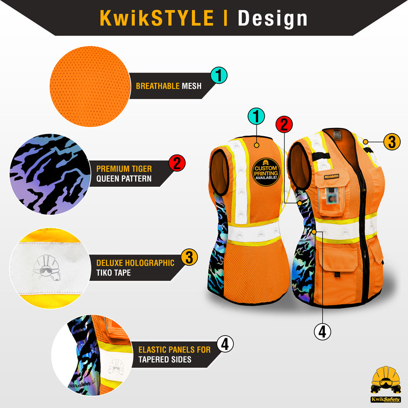 KwikSafety | Tiger Queen Safety Vest for Women | Design