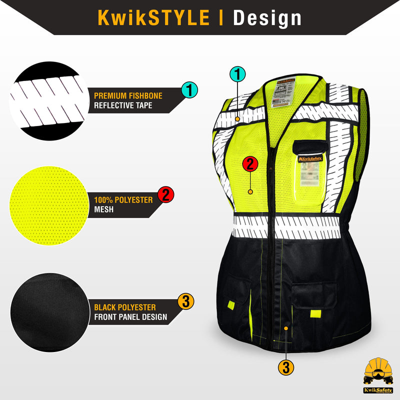 KwikSafety | Specialist Class 2 Safety Vest for Women | Design