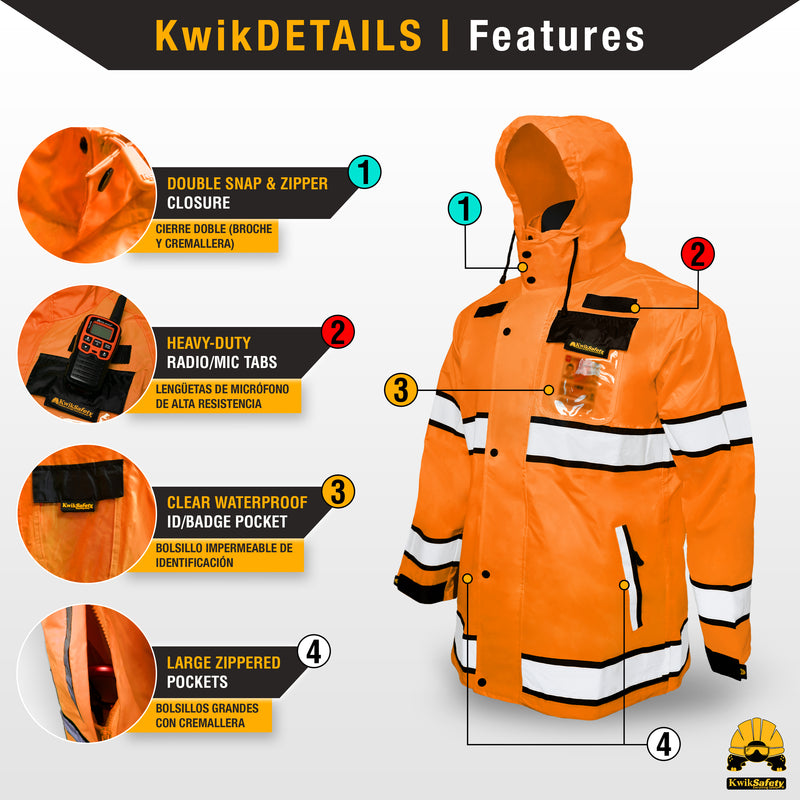 KwikSafety | Torrent Hi Vis Rain Jacket | Product Features
