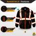 KwikSafety BLACK PATROL Safety Hoodie (NO FUZZ Balls) Hi Vis Reflective PPE - Model No.: KS5503BLK - KwikSafety