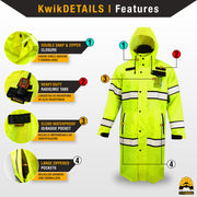 KwikSafety | Torrent Trench Coat Hi Vis Rain Gear | Features