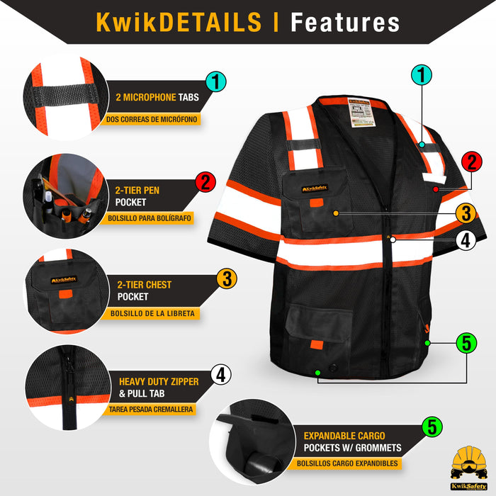 KwikSafety UNDERBOSS Safety Vest with Sleeves (11 POCKETS) Premium ANSI Class Unrated PPE Construction Industrial Work Gear - Model No.: KS3301UBS - KwikSafety