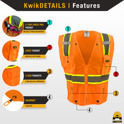 KwikSafety OFFICIAL Safety Vest (Color Trim) Class 2 ANSI OSHA - Model No.: KS3312OS - KwikSafety