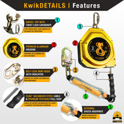 KwikSafety 30' LE COBRA CABLE Leading Edge Self Retracting Lifeline ANSI Class 2 SRL-LE - Model No.: KS7950 - KwikSafety