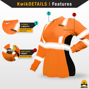 KwikSafety | Vixen Long Sleeve Safety Shirt | Product Features
