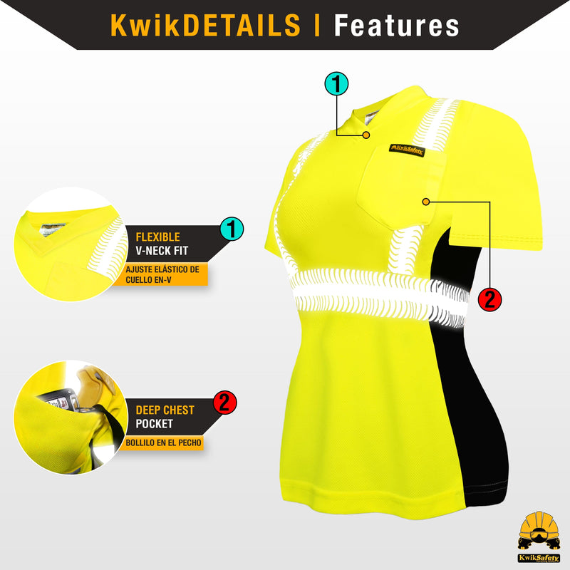 KwikSafety | Vixen Short Sleeve Safety Shirt | Product Features