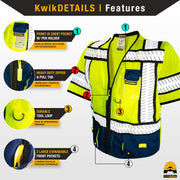 KwikSafety SHERIFF Safety Vest (Multi-Use Pockets) Class 3 ANSI Tested OSHA Compliant Hi Vis Reflective PPE Surveyor - Model No.: KS3305C3 - KwikSafety