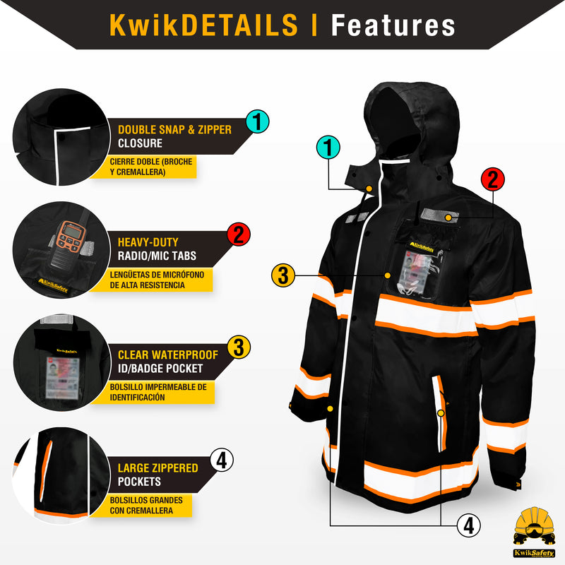 KwikSafety | Torrent Hi Vis Rain Jacket | Product Features