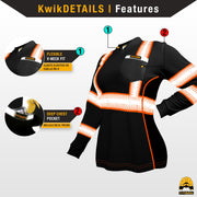 KwikSafety | Vixen Long Sleeve Safety Shirt | Product Features