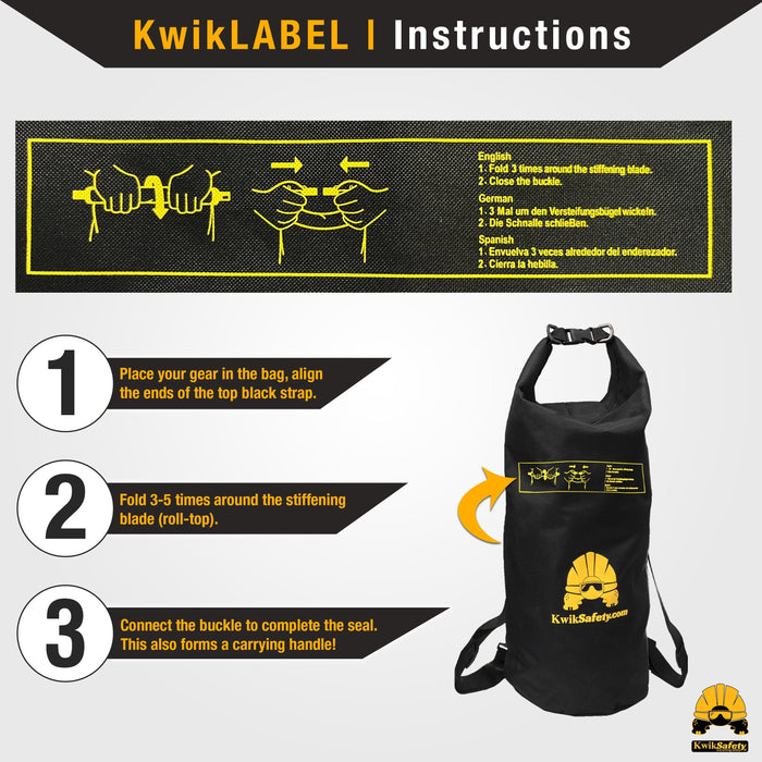 KwikSafety DRY BAG (5L, 10L, 20L) PVC & Fabric, Waterproof, Lightweight, Roll-Top Closure - Model No.: KS1111 - KwikSafety