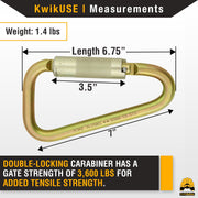 KwikSafety ANNEX Steel Carabiner (TWIST-LOCKING) Multifunctional Construction Fall Protection Tool ANSI, EN, CE & CSA Certified - KwikSafety