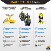 KwikSafety | Rattler 6' Double-Leg Safety Lanyard (Kit) | Product Specifications